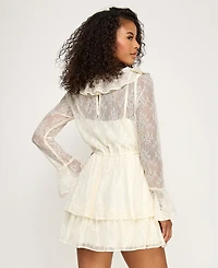 Seni & Cade Juniors' Lace Tiered-Hem Dress