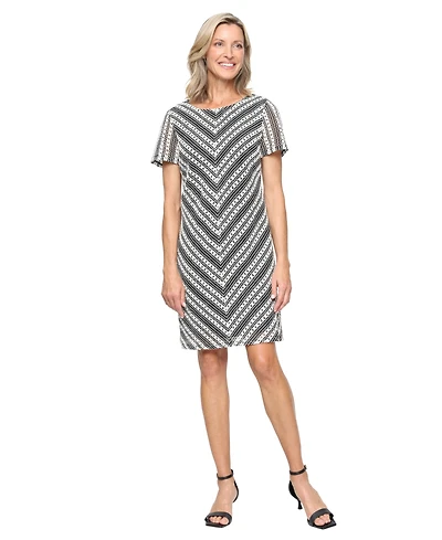 Sl Fashions Women's Crochet Lace Sheath Short Dress