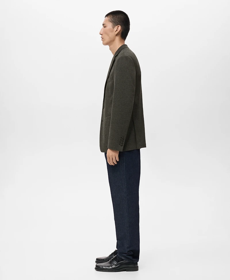 Mango Men's Slim Fit Microstructure Blazer