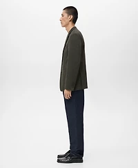 Mango Men's Slim Fit Microstructure Blazer