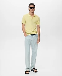 Mango Men's Structured Knitted Slim-Fit Polo Shirt
