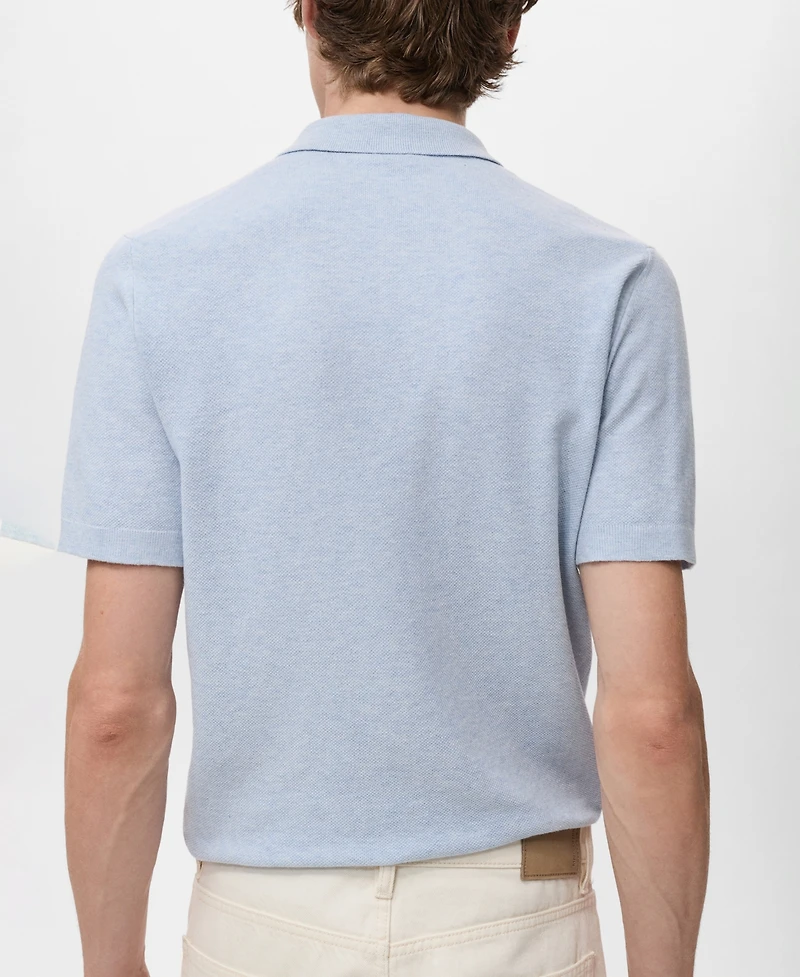 Mango Men's Structured Knitted Slim-Fit Polo Shirt