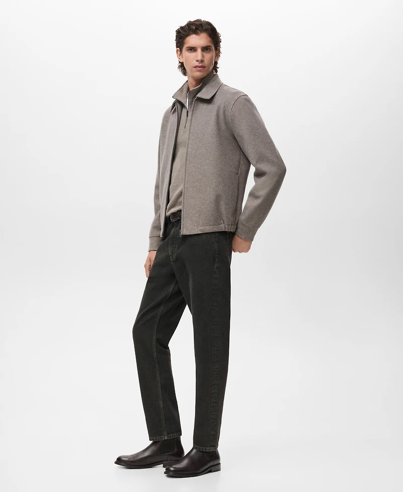 Mango Men's Zipper Wool Jacket