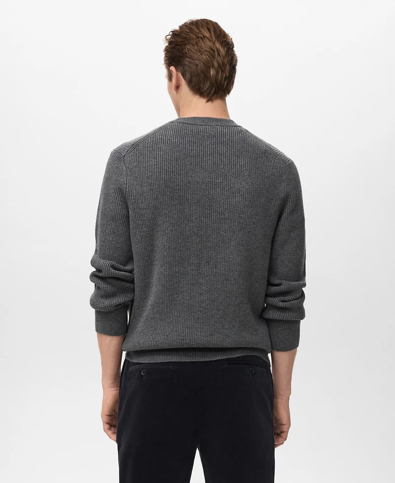 Mango Men's Ribbed Wool-Blend Sweater