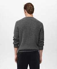 Mango Men's Ribbed Wool-Blend Sweater