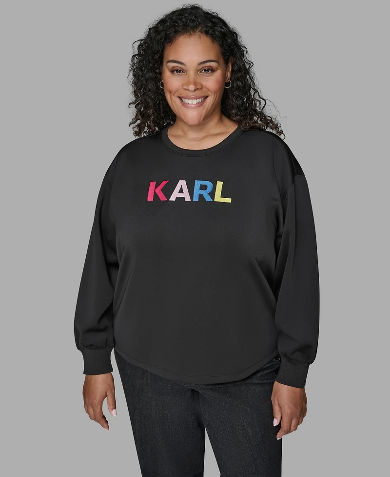 Karl Lagerfeld Paris Plus Embroidery Pull-On Top