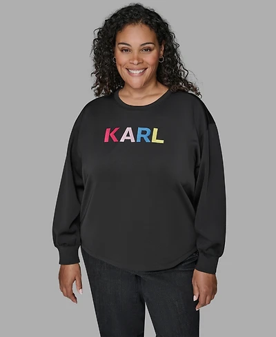 Karl Lagerfeld Paris Plus Embroidery Pull-On Top