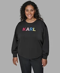 Karl Lagerfeld Paris Plus Embroidery Pull-On Top