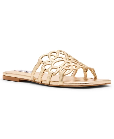 Steve Madden Women's Lotus Slide Square-Toe Flat Sandals