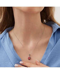 Oval Red Opal High Quality Sterling Silver Pendant Necklace