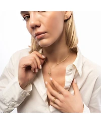 Sterling Silver Safety Pin Necklace With Beaded Satellite Chain