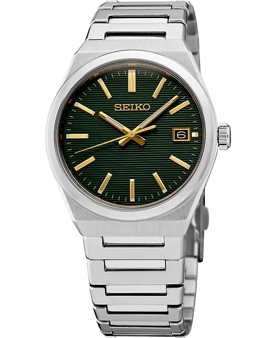 Seiko Men's Essentials Silver Stainless Steel Bracelet Watch, 38.9mm