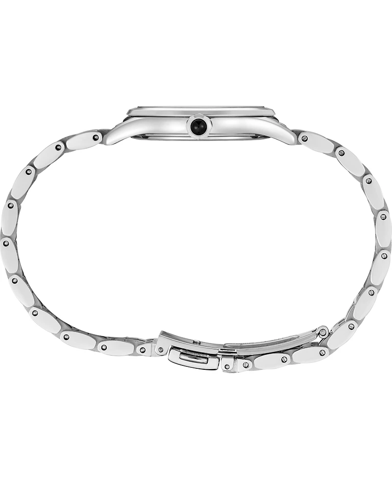 Seiko Essentials Women's Quartz Green Dial Stainless Steel Watch, 29.6mm