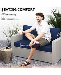 Outsunny 5 Patio Furniture Cushions Outdoor Loveseat