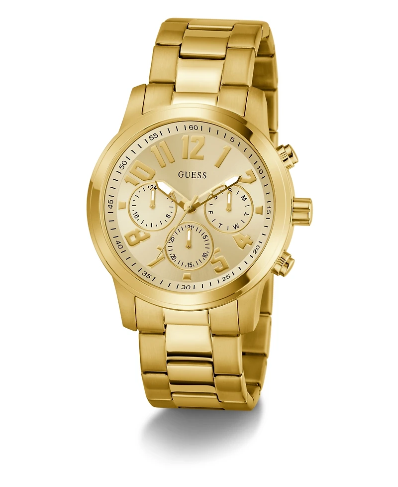 Guess Men's Gold-Tone Multi-Function Watch, 44mm
