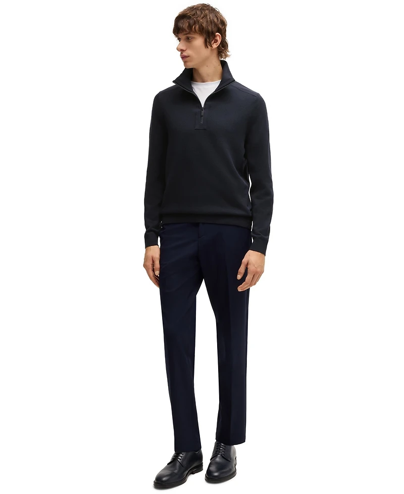 Boss by Hugo Men's Softshell Trims Zip-Neck Sweater