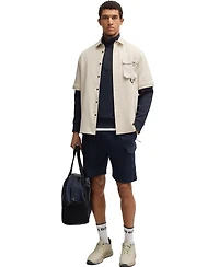 Boss by Hugo Men's Hopsack Panelling Super-Stretch Shorts