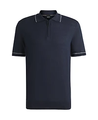 Boss by Hugo Men's Zip Placket Linen-Blend Knit Sweater