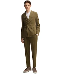 Boss by Hugo Men's Linen Blend Tapered-Fit Tailored Trousers