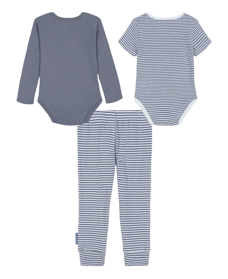 Calvin Klein Baby Boys Long-Sleeve Bodysuit, Bodysuit and Leggings, 3-Piece Set