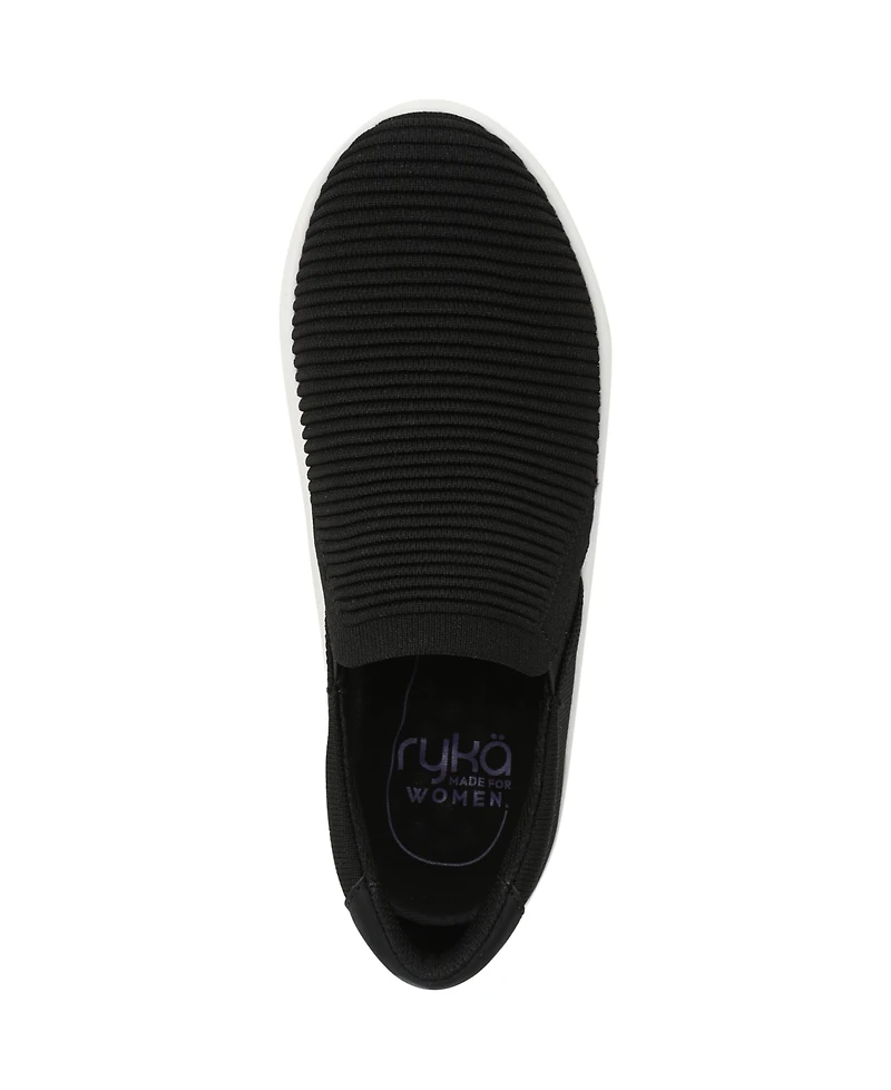 Ryka Women's Viv Ease Knit Court Inspired Slip On Sneakers