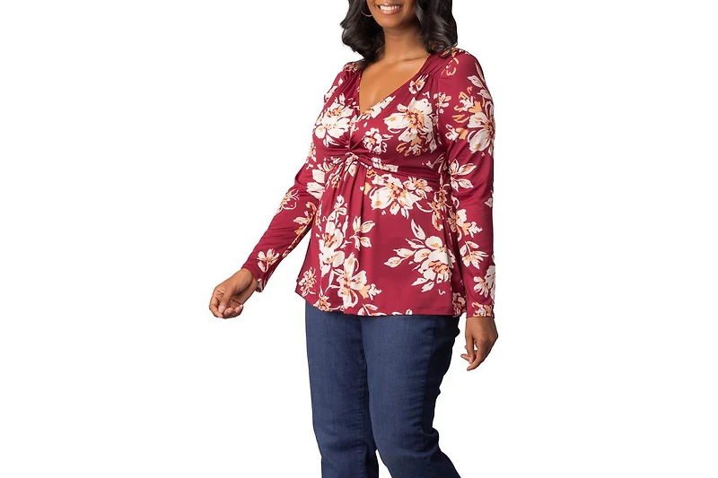 Kiyonna Women's Plus Abigail Long Sleeve Twist Top