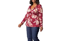 Kiyonna Women's Plus Abigail Long Sleeve Twist Top