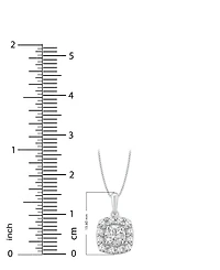 Macy's Diamond Square Halo Pendant Necklace (3/4 ct. t.w.) in 14k White Gold