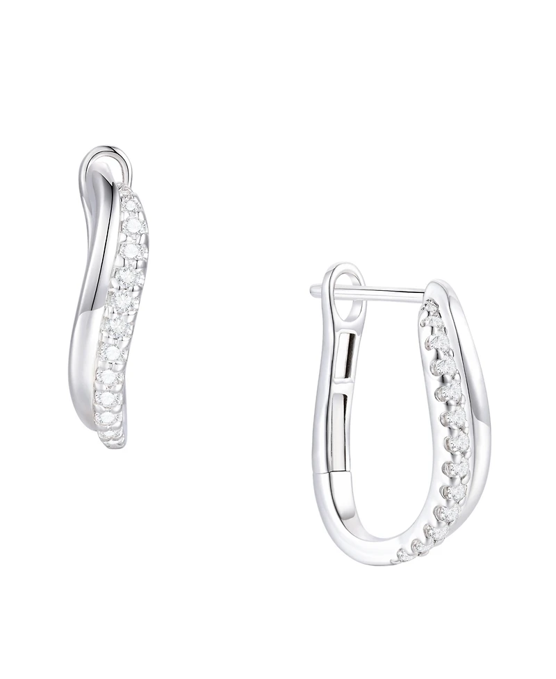 Macy's Diamond Hoop Earrings (1/4 ct. t.w.) in Sterling Silver