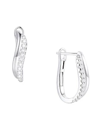 Macy's Diamond Hoop Earrings (1/4 ct. t.w.) in Sterling Silver