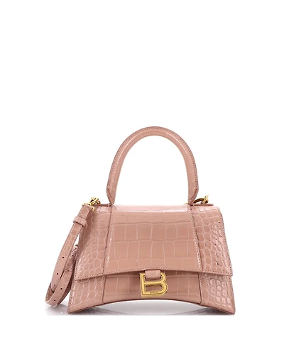 Pre-Owned Balenciaga Small Hourglass Top Handle Bag Embossed Leather