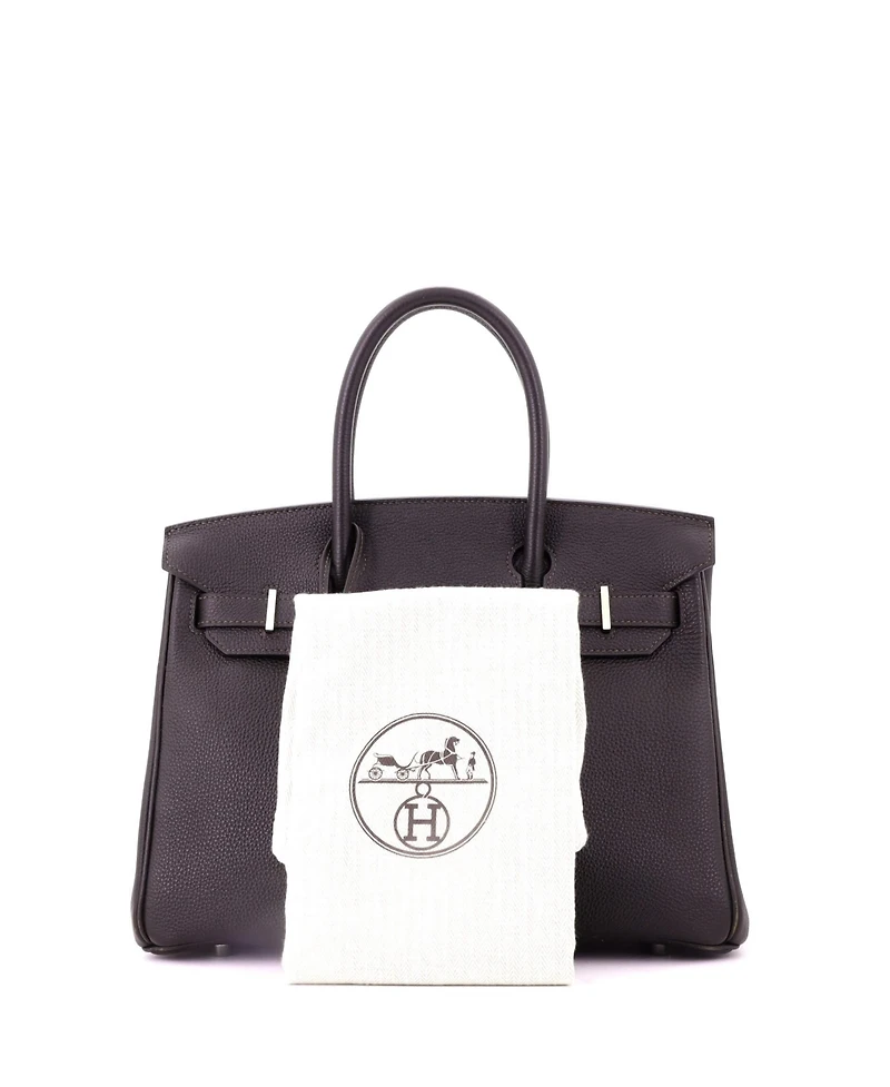 Pre-Owned Hermes Birkin Handbag Brown Togo with Palladium Hardware