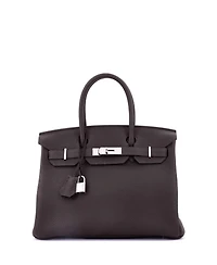 Pre-Owned Hermes Birkin Handbag Brown Togo with Palladium Hardware