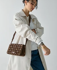 kate spade new york Liv Floral Embellished Suede Crossbody Bag