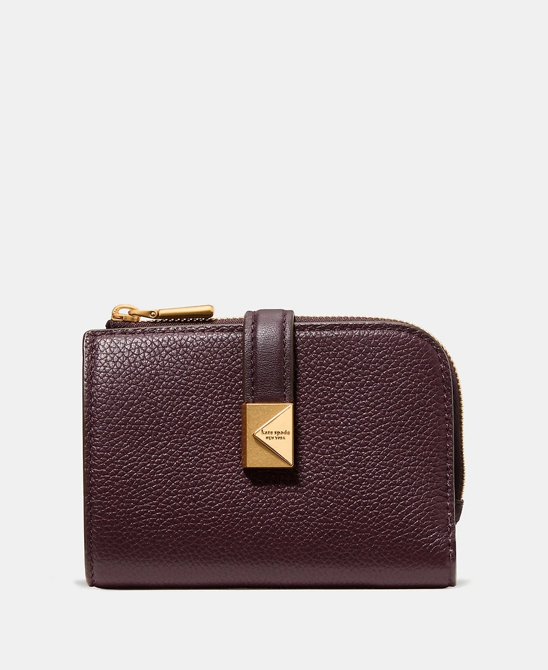 kate spade new york Deco Pebbled Leather Compact Wallet