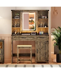 Vlsrka Vanity Makeup Desk with Mirror and Lights