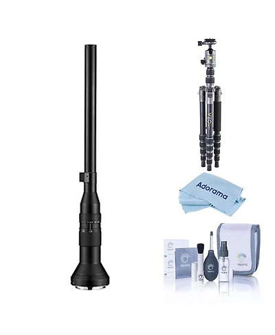 Venus Laowa 24mm f/14 2x Macro Probe Lens for Sony Fe, Bundle with Vanguard Veo 3 Go 235AB Al Travel Tripod with T-50 Ball Head, Cleaning Kit