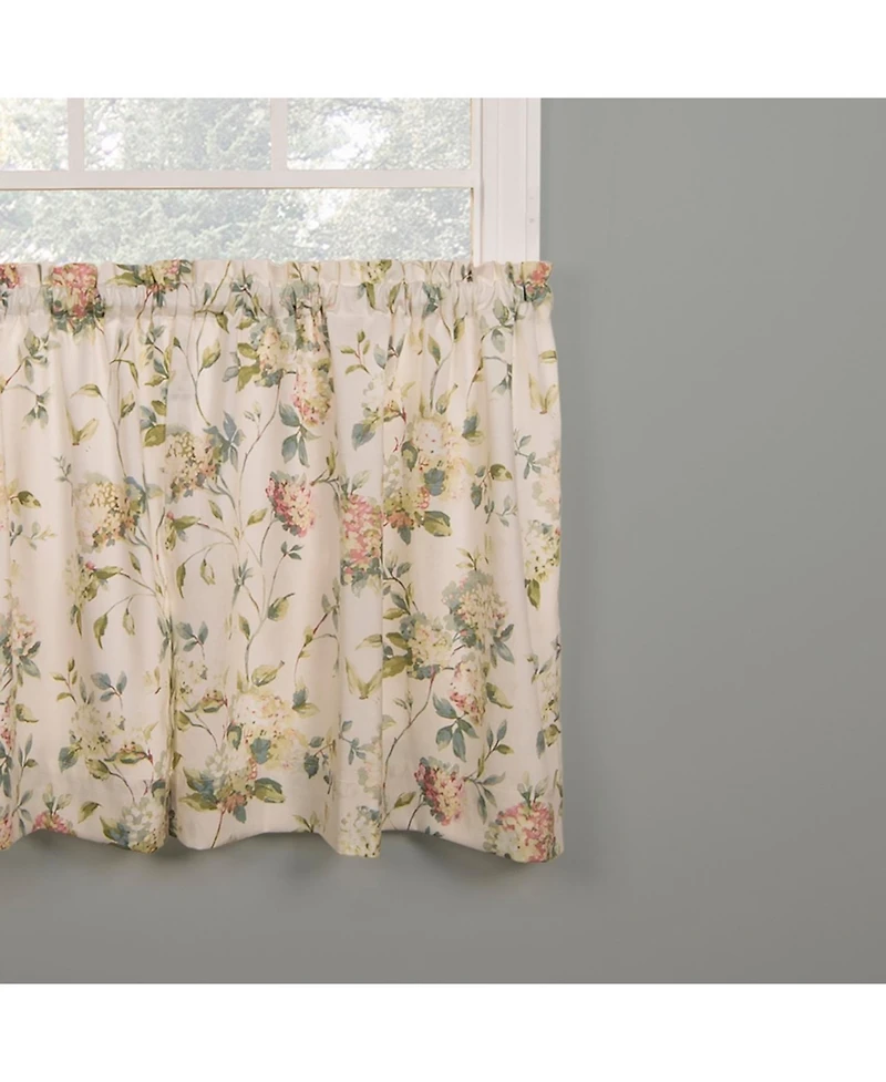 Ellis Curtain Abigail Design Printed Room Darkening Window Rod Pocket Pair Set With 2 Tiers - 2-Piece - 56x36", Multi