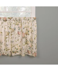 Ellis Curtain Abigail Design Printed Room Darkening Window Rod Pocket Pair Set With 2 Tiers - 2-Piece - 56x36", Multi