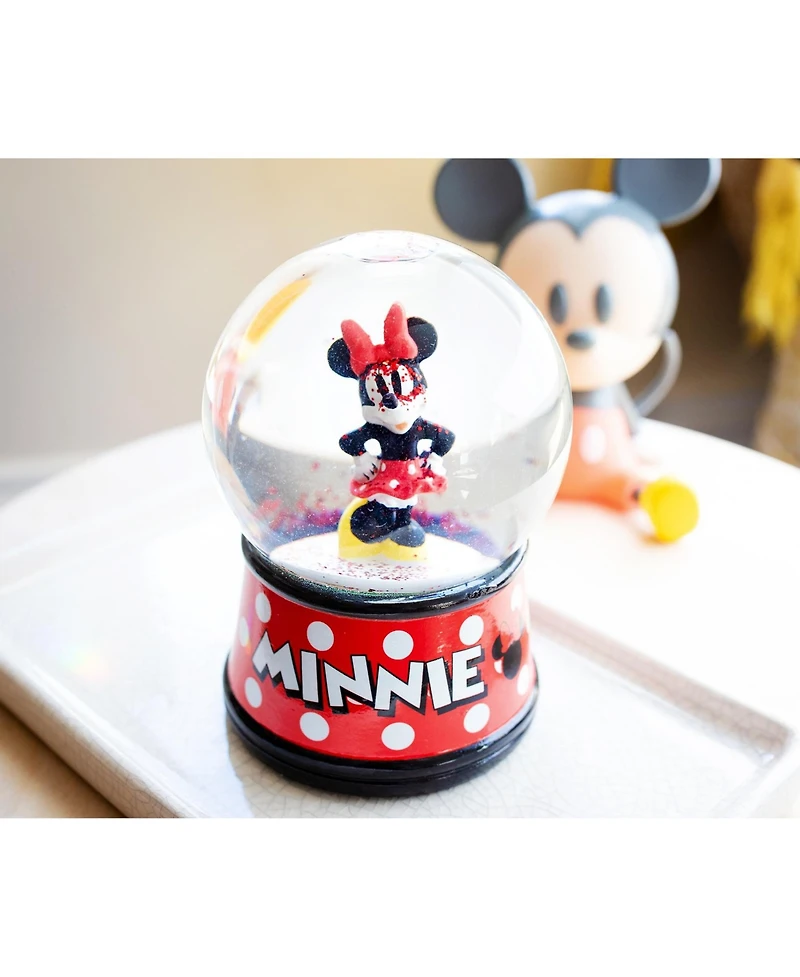 Disney Minnie Mouse Light-Up Snow Globe with Swirling Glitter Display Piece Decoration | Home Decor for Kids Room Essentials | Precious Keepsake, Cute