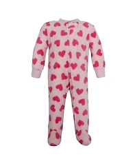 Hudson Baby Girls Fleece Sleep and Play, Blue Butterfly Floral, 0-3 Months