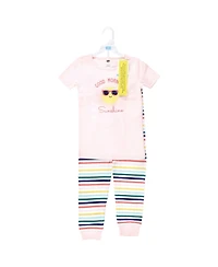 Hudson Baby Infant Girls Cotton Pajama Set, Good Morning Sunshine, 6 Years