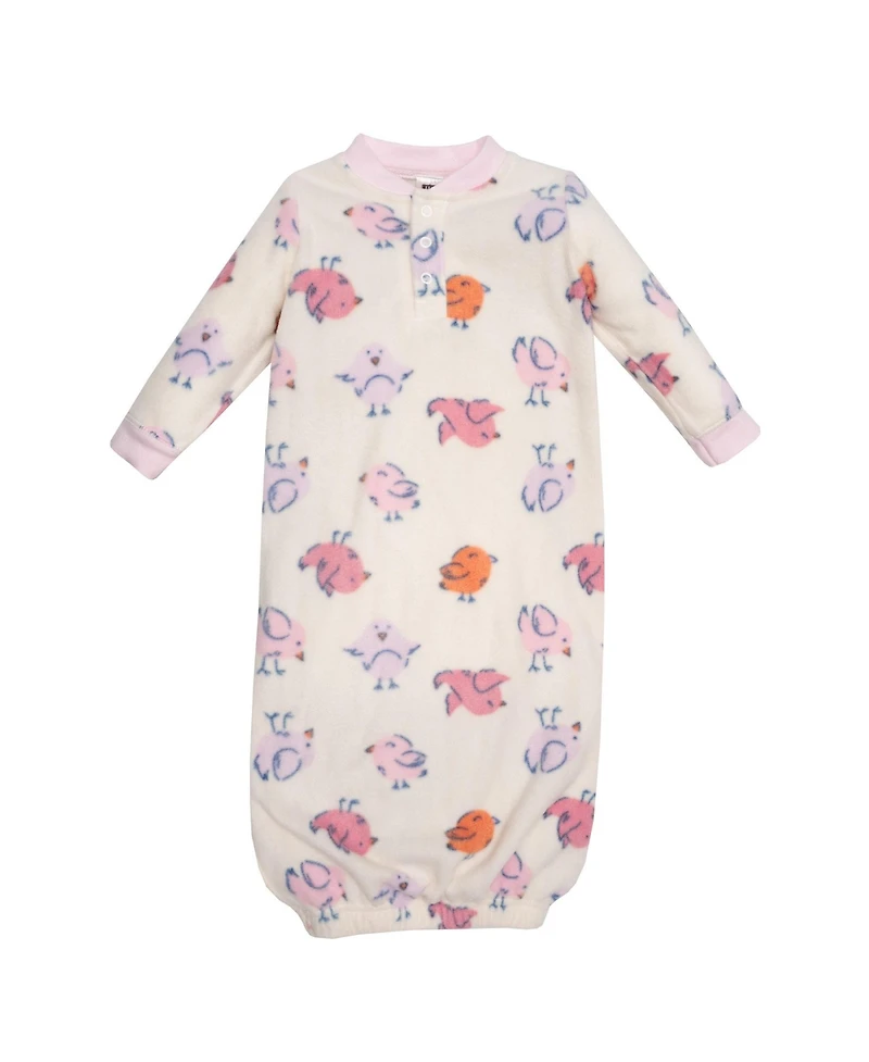 Hudson Baby Baby Girls Hudson Fleece Gowns Bird, 0-6 Months