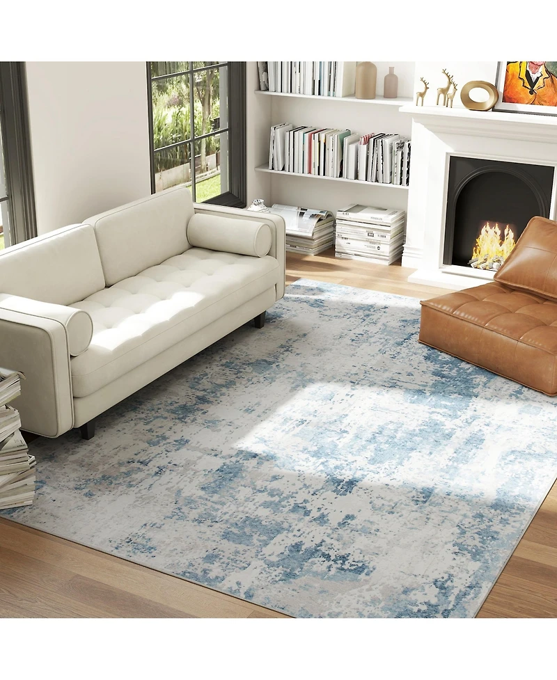 Homcom Area Rug 8x10, Non-Slip Machine Washable Rug for Living Room,