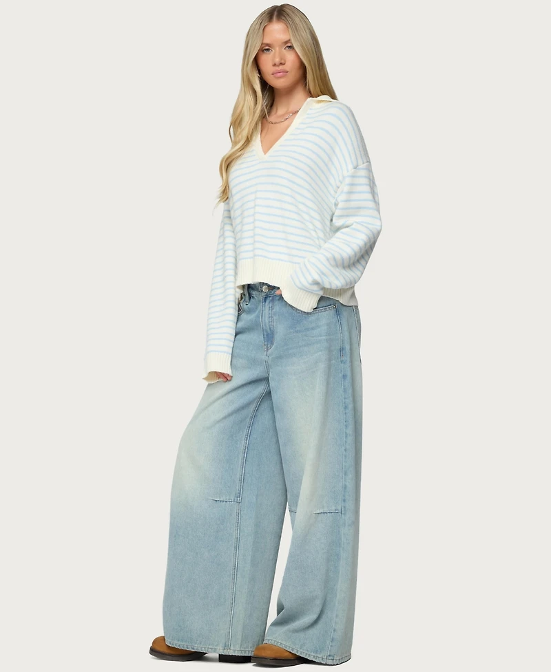 Edikted Women's Copenhagen Oversized Striped Sweater