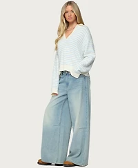 Edikted Women's Copenhagen Oversized Striped Sweater