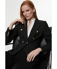 Karen Millen Women's Tailored Button Military Blazer