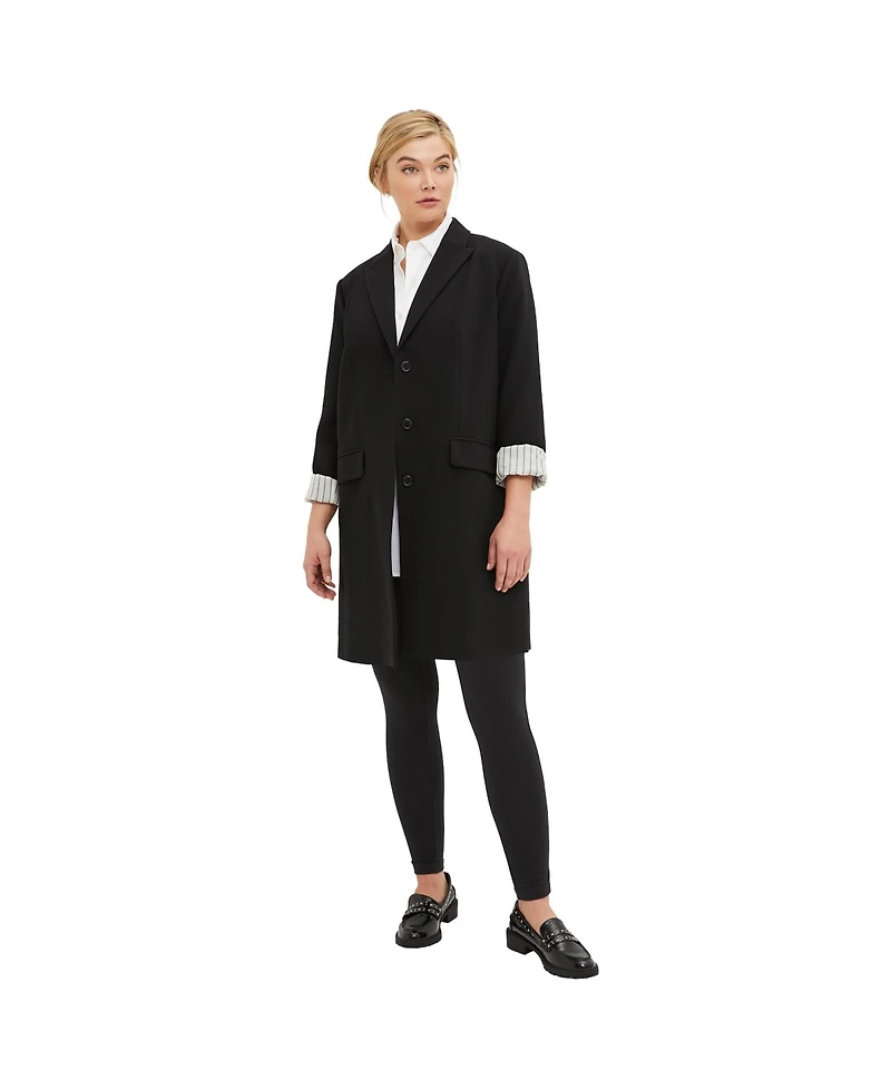 ellos Women's Long Boyfriend Blazer