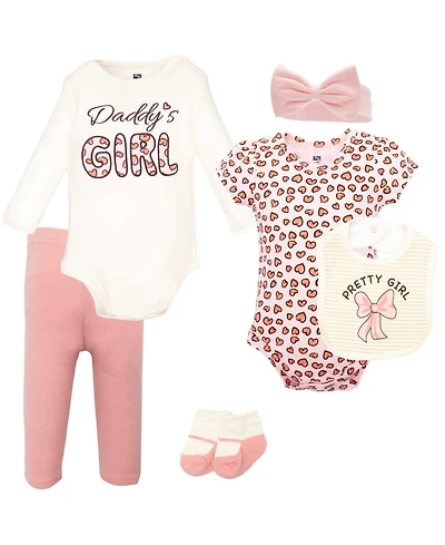 Hudson Baby Girls Cotton Layette Set, Leopard Bow, 9-12 Months