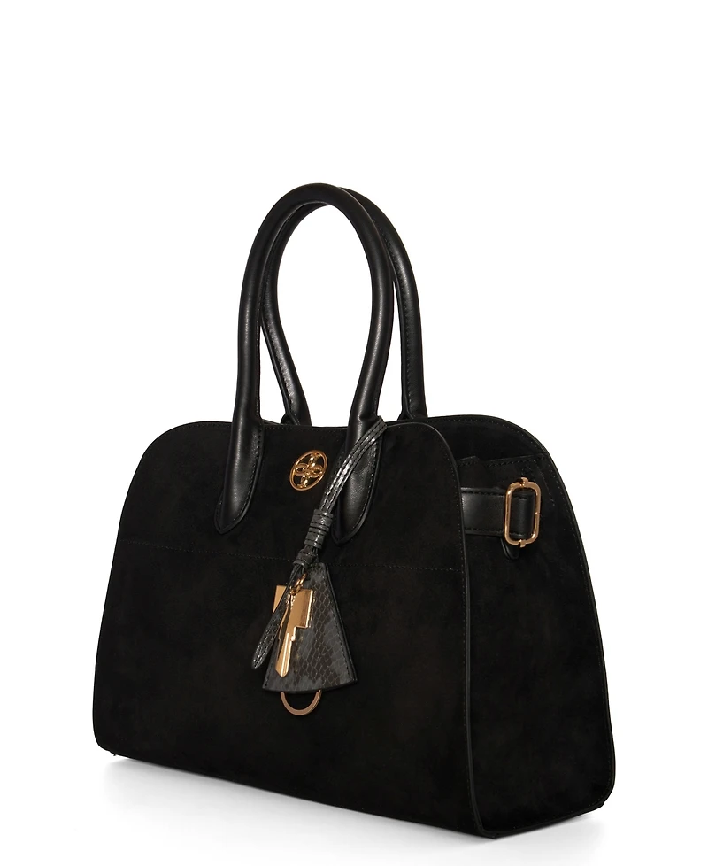 Like Dreams Aurora Top Handle Suede Tassel Medium Satchel Bag